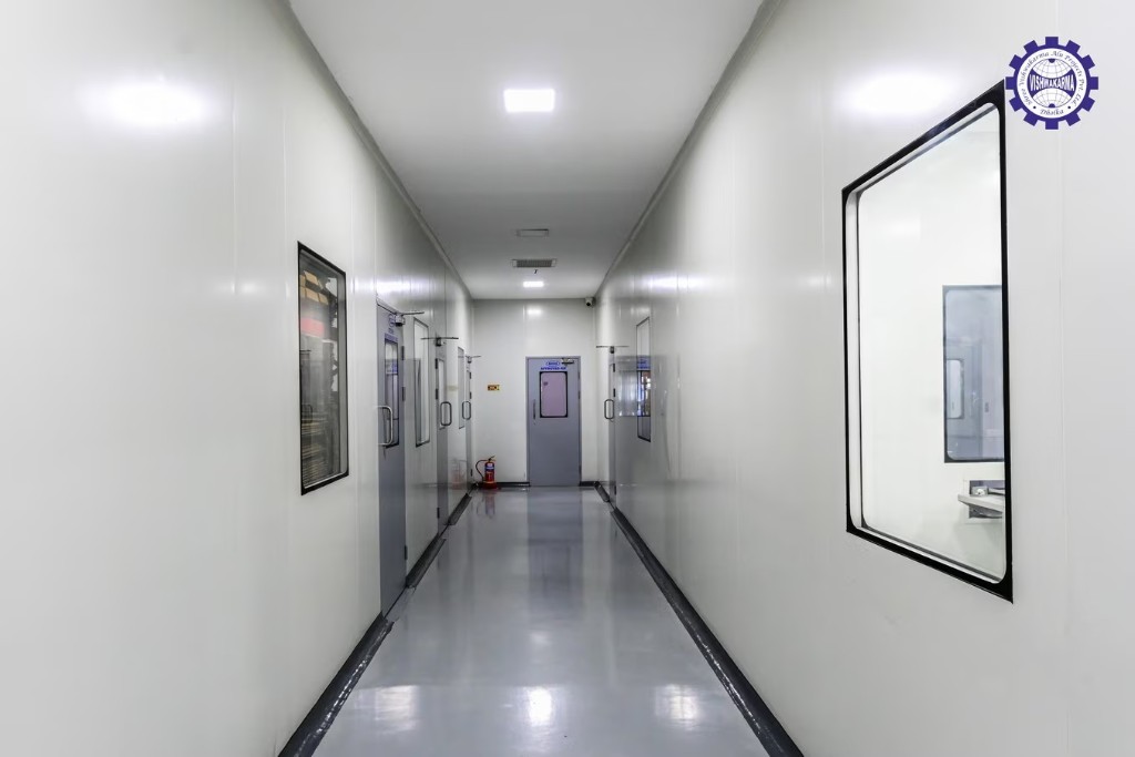 Cleanroom corridor inside Captalo Pharma facility