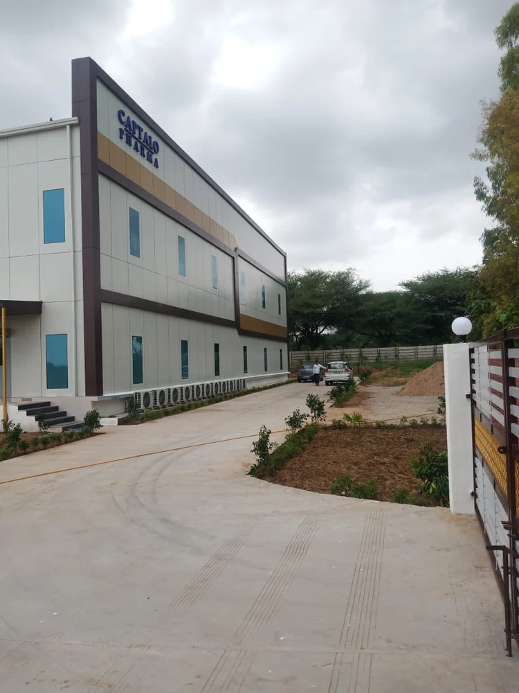 Captalo Pharma manufacturing facility exterior in Jasalpur, Gujarat